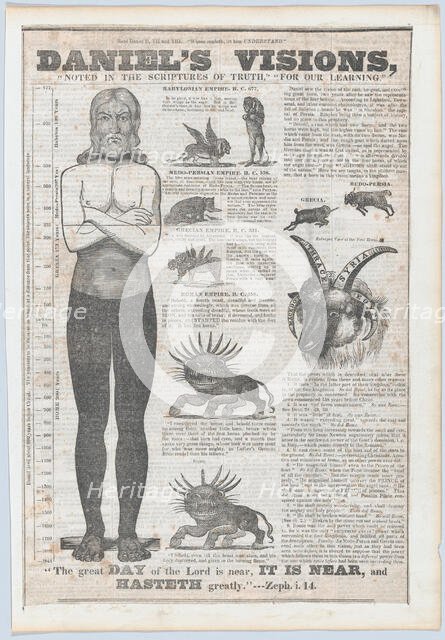 Daniel's Visions: Vial of Wrath and Junk Bottle of Destruction, A Sign of the Times for 18..., 1843. Creator: Anon.
