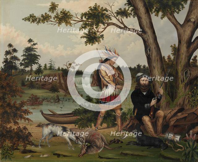 Hunter and Indian Guide, 1869. Creator: C. L. Woodhouse (American).