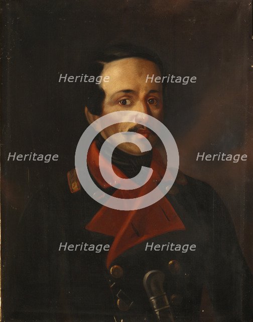 Portrait of the poet Mikhail Lermontov (1814-1841), 1854-1858. Artist: Polivanov, Nikolay Ivanovich (1814-1874)