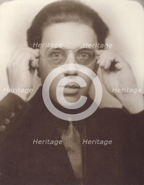 Andre Breton with glasses. Artist: Anonymous  
