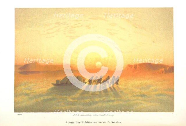 Scene of the sleigh journey to the north, 1873.  Creator: Unknown.