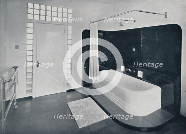 'Robin Byng - Bathroom in Grosvenor Square, London, showing te Insulight glass blocks made by Pilk Artist: Unknown.