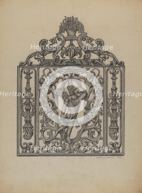 Gate for Cemetary Plot, 1937. Creator: Austin L. Davison.