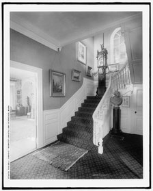 The Hall, Craigie, home of Longfellow, Cambridge, Mass., c.between 1910 and 1920. Creator: Unknown.