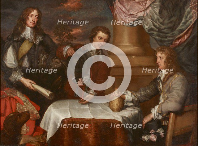 Portrait of Prince Rupert, Colonel William Legge and Colonel John Russell, 1645-1646. Creator: William Dobson.