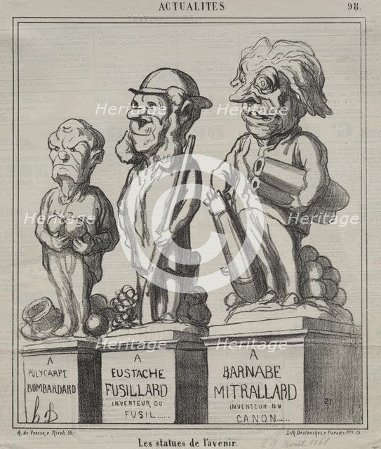 Actualities (plate 98): Statues of the future, 1868. Creator: Honoré Daumier (French, 1808-1879).