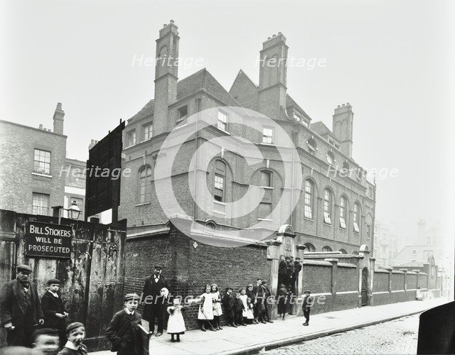 Outside Vere Street Board School, Westminster, London, 1904. Artist: Unknown.