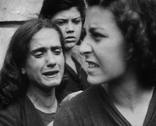 Italian Civilians Jostling in a Queue for Food, 1943-1944. Creator: British Pathe Ltd.