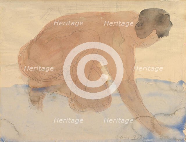 Nude figure on hands and knees, 1900-1910. Creator: Auguste Rodin.
