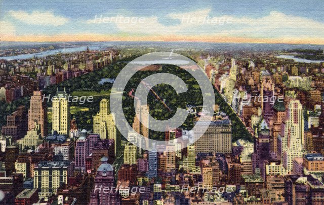 Looking north from the RCA Building, New York City, New York, USA, 1951. Artist: Unknown