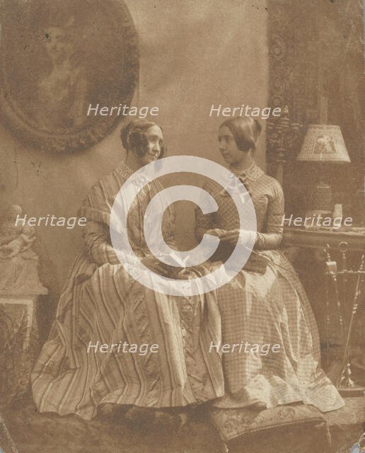 [The Artist's Wife and Daughter], 1846-49. Creator: Louis-Désiré Blanquart-Evrard.