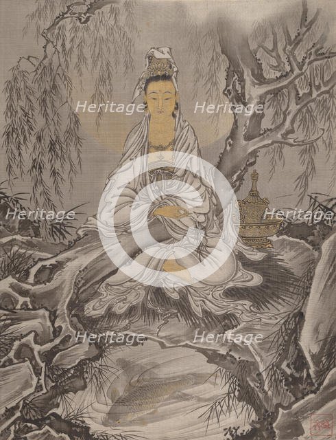 White-Robed Kannon , ca. 1887. Creator: Kawanabe Kyosai.