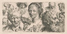 Studies of Eleven Heads, 1770s(?). Creator: Bartholomaeus Ignaz Weiss.