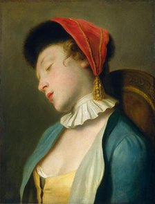 A Sleeping Girl, 1760/1762. Creator: Pietro Rotari.