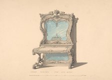 Design for Cabinet Pianoforte, Louis Quinze Style, 1835-1900. Creator: Robert William Hume.