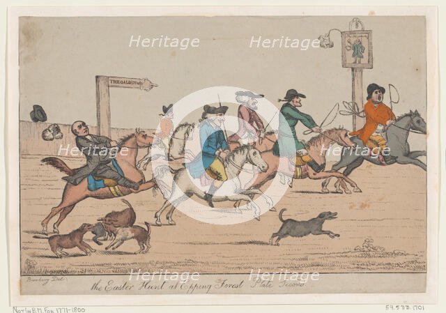 The Easter Hunt at Epping Forest, Plate Second, ca. 1810. Creator: Unknown.