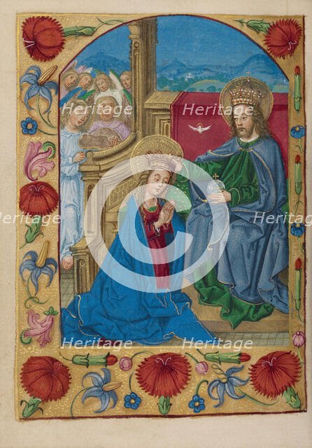 The Coronation of the Virgin; Book of Hours, early 16th century. Creator: Unknown.