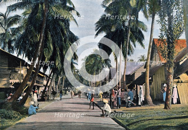 Street in Port Blair, Andaman and Nicobar Islands, Indian Ocean, c1890. Artist: Gillot