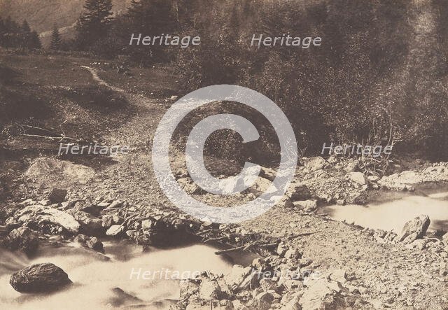 Pont de l'ardoise pris en revenant de la cascade des Parisiens, Luchon, 1853. Creator: Joseph Vigier.