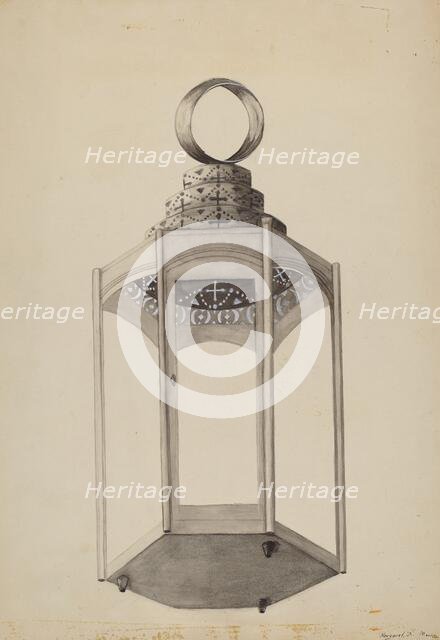 Metal Lantern, c. 1936. Creator: Margaret K. Moore.