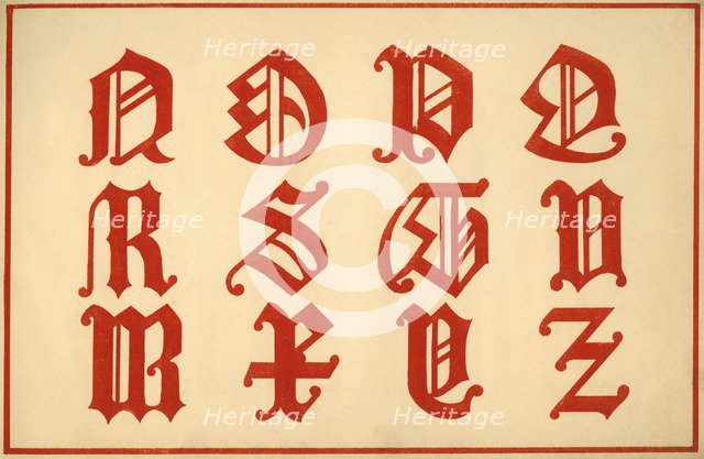 Alphabet, letters N-Z, upper case. Artist: Unknown.