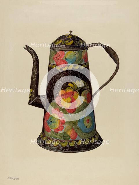 Toleware Coffee Pot, c. 1940. Creator: Charles Henning.