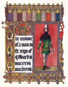 'The Costume of a man in the reign of Edward III', c1353. Artist: Unknown.