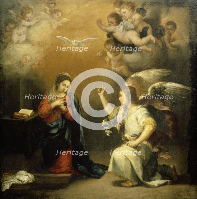 Annunciation to the Virgin, 1660-1680. Creator: Bartolomé Esteban Murillo.