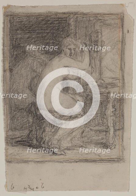 Woman Combing Her Hair, c1870-1896. Creator: Wyatt Eaton.