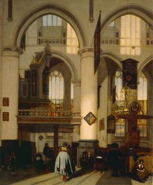 Interior of the Oude Kerk in Amsterdam, 1686. Creator: Emanuel de Witte.