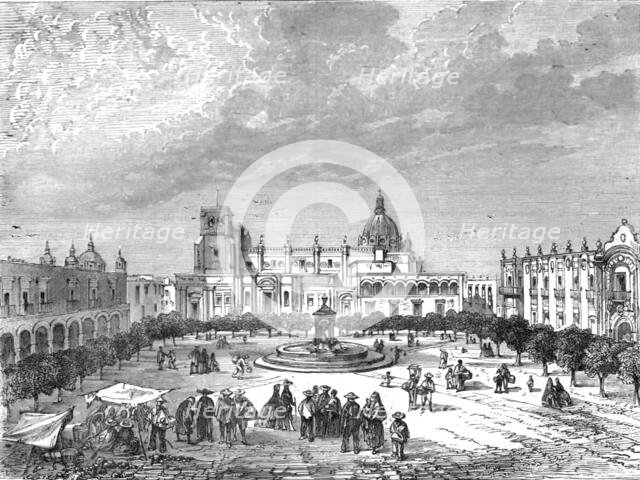 'A Mexican 'Plaza Grande'; A zigzag journey through Mexico', 1875. Creator: Thomas Mayne Reid.