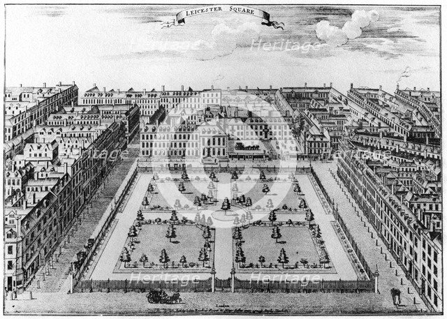 Leicester Square, London, 1750 (1907). Artist: Unknown