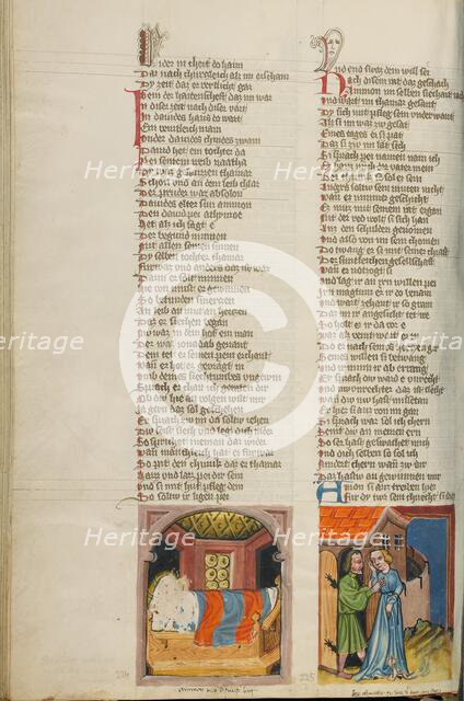 Amnon Raping Tamar: Amnon Throwing Tamar Out of his House; Weltchronik, about 1400-1410. Creator: Unknown.