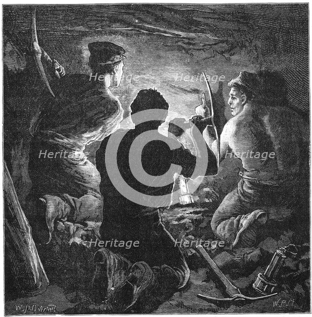 Coal mining accident, Tynewydd Colliery, South Wales, April 1877 (c1885). Artist: William Heysham Overend