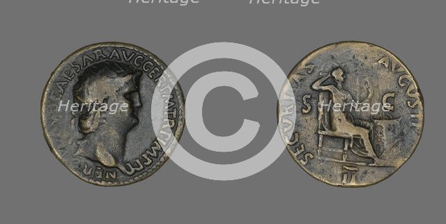 Dupondius (Coin) Portraying Emperor Nero, 63. Creator: Unknown.