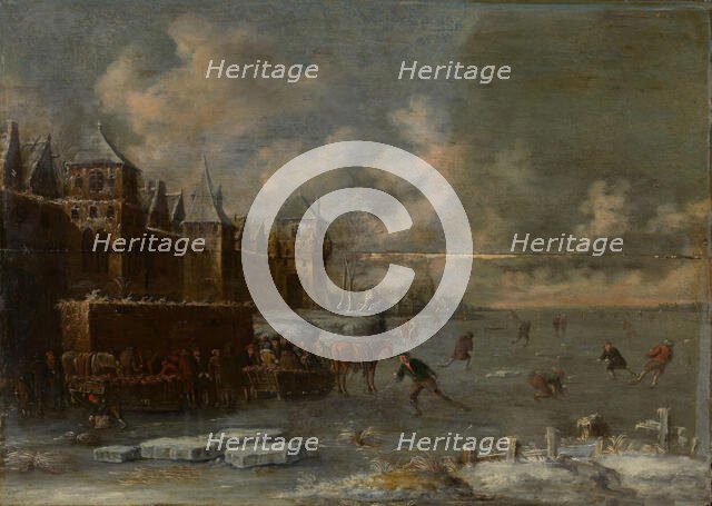 Winter landscape, probably between 1660 and 1676. Creators: Klaes Molenaer, Thomas Heeremans.