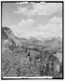Down Bow Valley from Banff Springs Hotel, Alberta, c1902. Creator: Unknown.