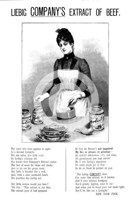 Advertisement for Liebig Company’s Extract of Beef, 1890. Creator: Unknown.