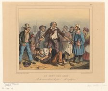 Men fighting, 1837. Creator: Clément Pruche.