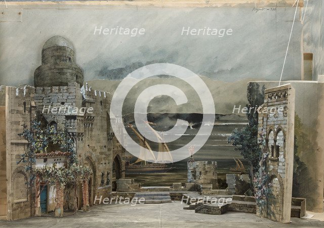 Set design for the Opera Otello by Giuseppe Verdi, Paris, Théâtre national de l'Opéra, 12.10.1894, 1