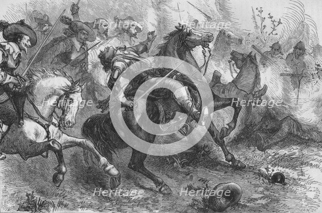 'Death of Falkland, at Newbury', 20 September 1643, (c1880). Artist: Unknown.