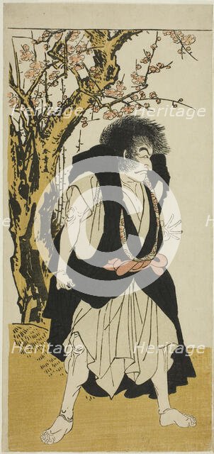 The Actor Ichikawa Danjuro V as the Renegade Buddhist Monk Wantetsu from Okamidani, in..., c. 1778. Creator: Shunsho.
