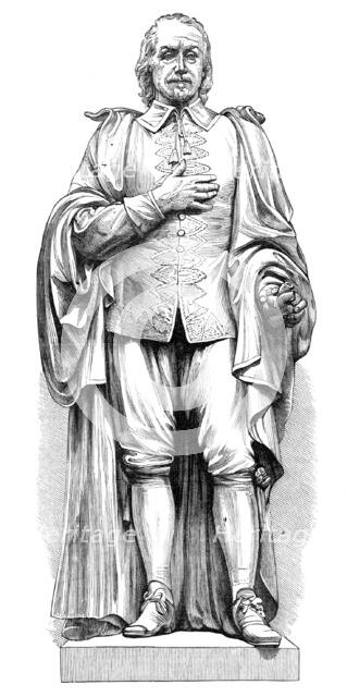 Statue of William Harvey, discoverer of the circulation of the blood, at Folkestone, 1881. Creator: Unknown.