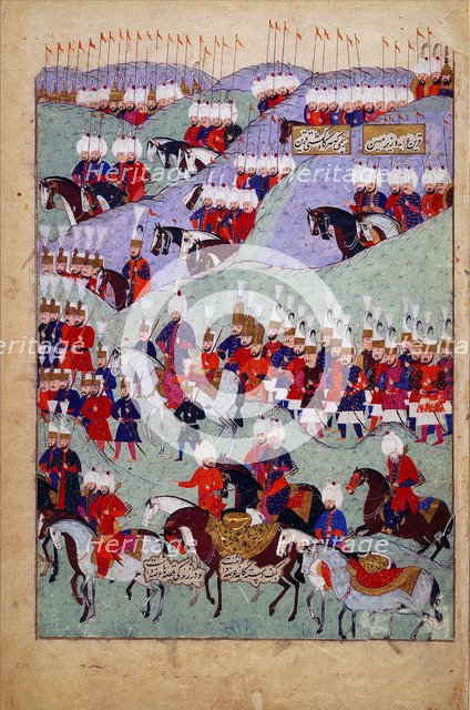 Funeral of Sultan Suleyman the Magnificent. (History of Sultan Suleyman), 1579. Artist: Anonymous  