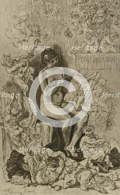 Rimes de joie, 1881. Creator: Félicien Rops.