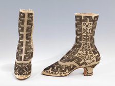 Evening boots, probably French, 1885-90. Creator: Unknown.