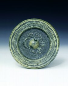 Bronze mirror with two dragons, Han dynasty, China, 206 BC-220 AD. Artist: Unknown