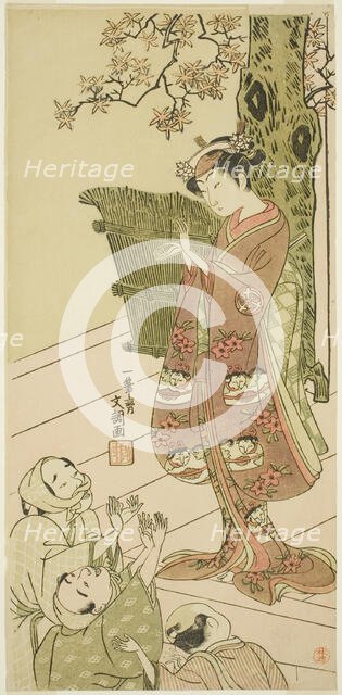 The Actor Arashi Hinaji I, Possibly as Yuya Gozen in the Play Ima o Sakari Suehiro Genji..., c. 1768 Creator: Ippitsusai Buncho.