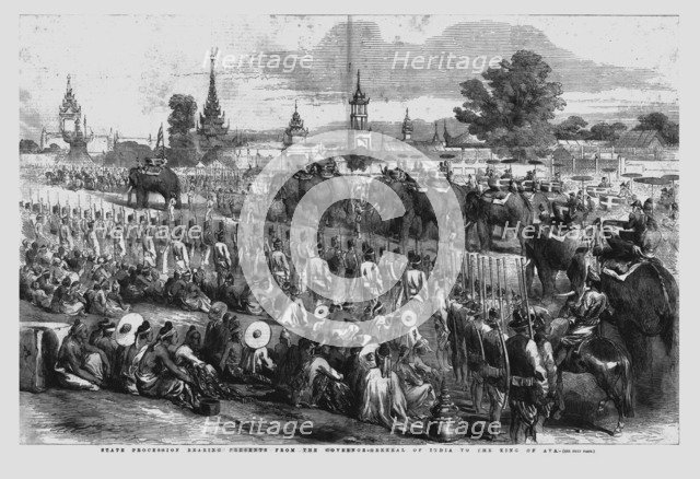 'State Procession Bearing Presents from the Governor-General of India to the King of Ava', 1856. Artist: Unknown.