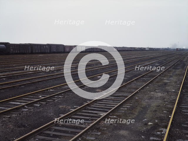 Tracks at Proviso yard of C & NW RR, Chicago, Ill., 1943. Creator: Jack Delano.